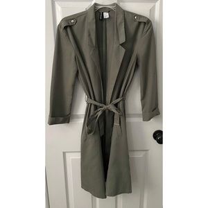 H&M Olive green belted blazer with silver accents